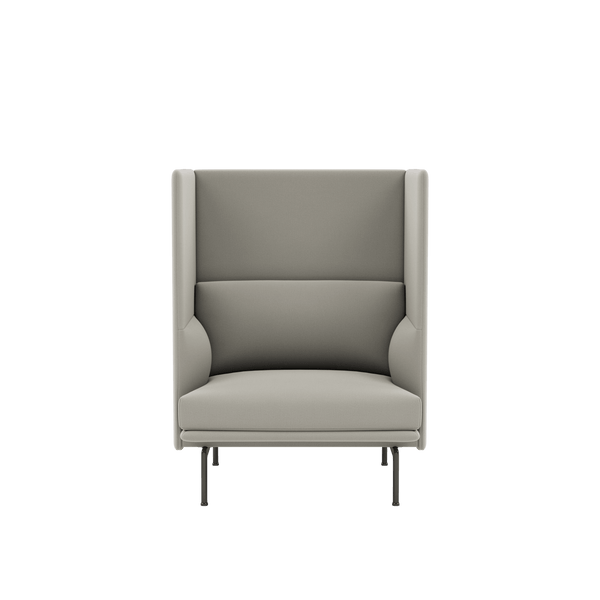Outline Highback Sofa 100 - 1 - Seater - Muuto Sofas - Black - Attire 1 - HORNE