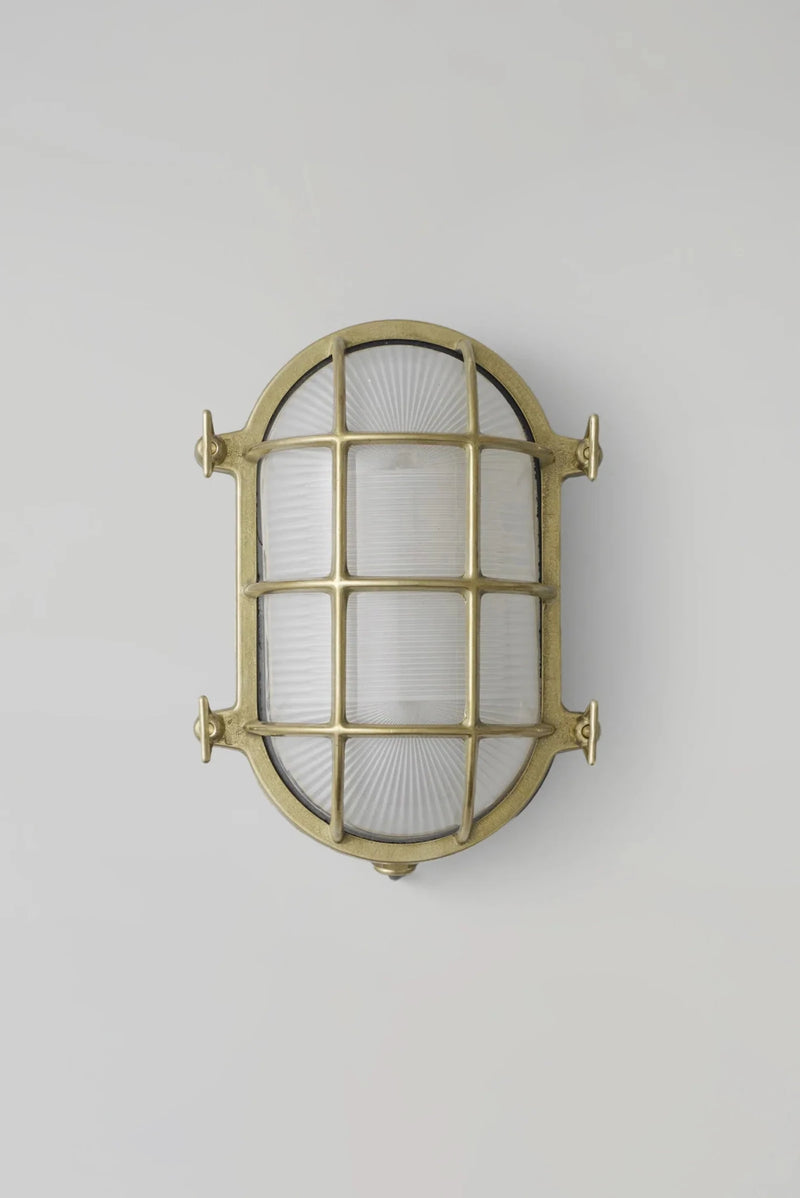 Oval Brass Bulkhead 7036 - Davey Lighting Outdoor Lights - Polished Brass - HORNE