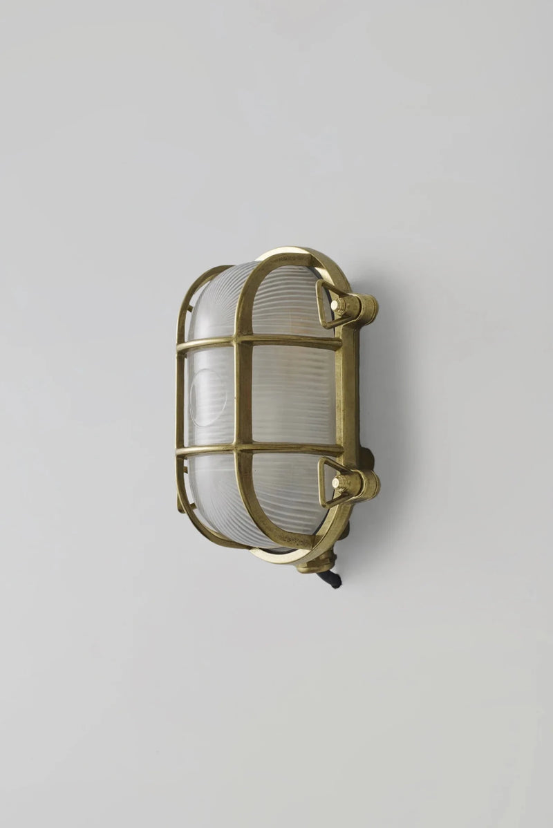 Oval Brass Bulkhead 7036 - Davey Lighting Outdoor Lights - Polished Brass - HORNE