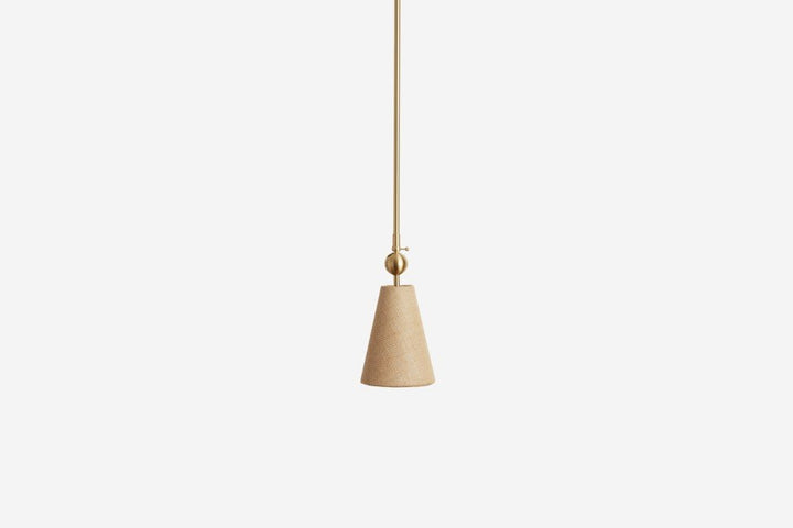 Pendolo Pendant I - Workstead Pendants - Small - Natural Burlap - Hewn Brass - HORNE