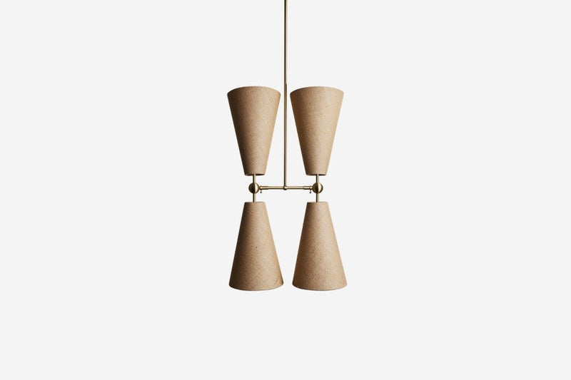 Pendolo Pendant IV - Workstead - Pendants - Small - Natural Linen - Hewn Brass - HORNE