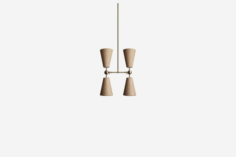 Pendolo Pendant IV - Workstead - Pendants - Small - Natural Linen - Hewn Brass - HORNE