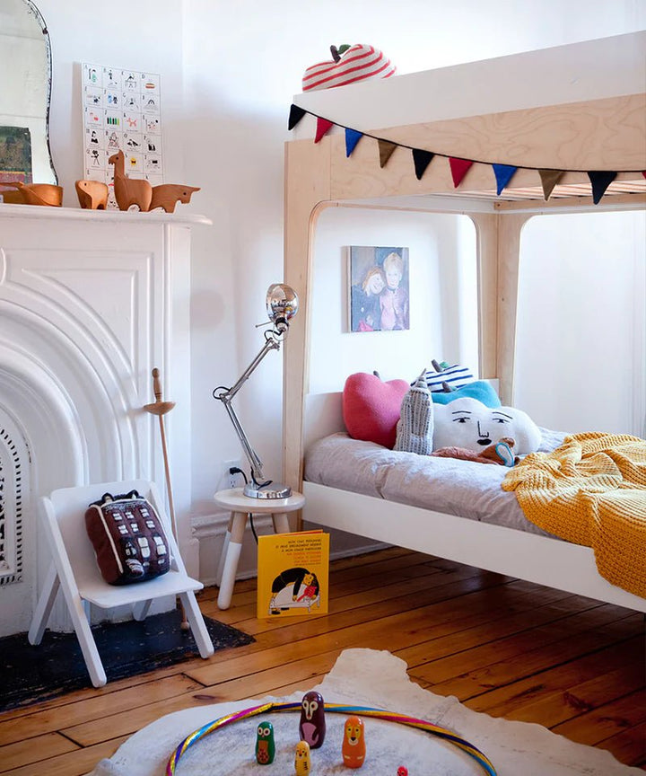 Perch Bunk Bed - Twin Size - Oeuf - Kids + Baby - White/Walnut - HORNE