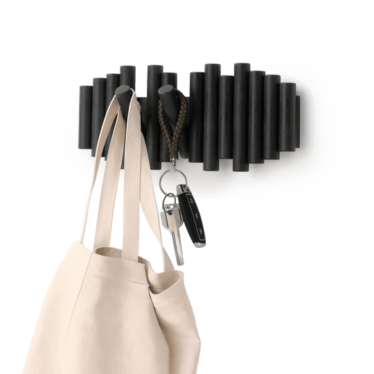 Picket Wall Hook - Umbra Hooks, Racks & Coat Stands - Black - 5-Hook - HORNE