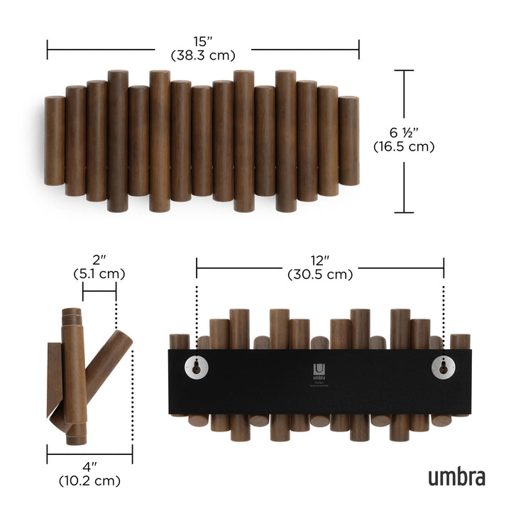 Picket Wall Hook - Umbra Hooks, Racks & Coat Stands - Black - 5-Hook - HORNE