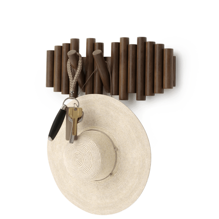 Picket Wall Hook - Umbra Hooks, Racks & Coat Stands - Aged-Walnut - 5-Hook - HORNE