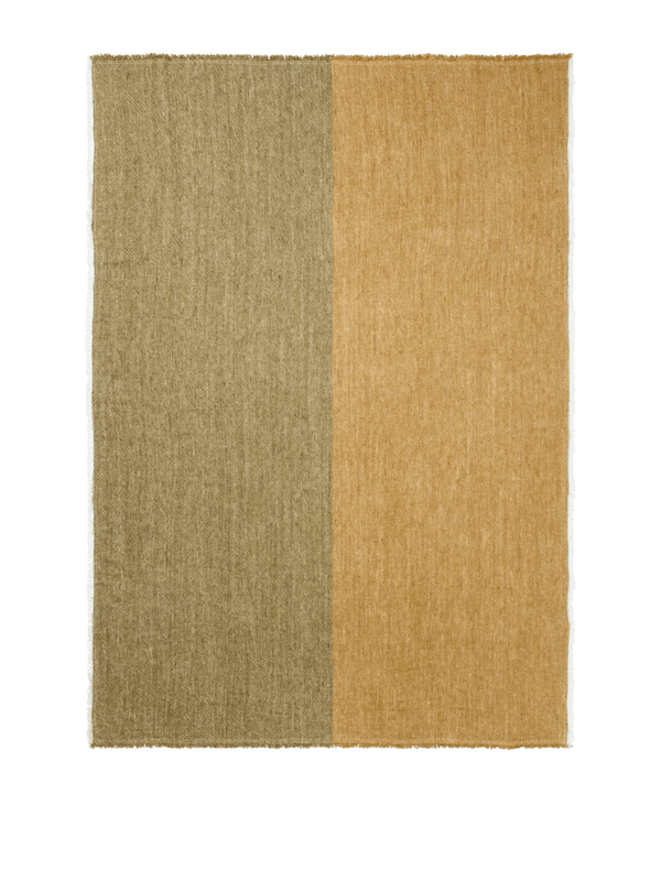 Pila Linen Throw - Ferm Living Blankets + Throws + Pillows - Khaki/Aged Gold - HORNE