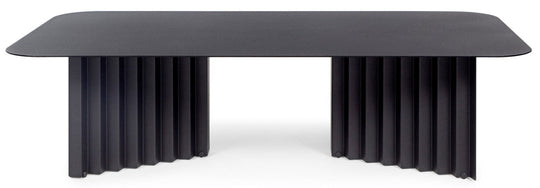 RS Barcelona Plec Rectangular Marble and Steel Top Coffee Table - Black