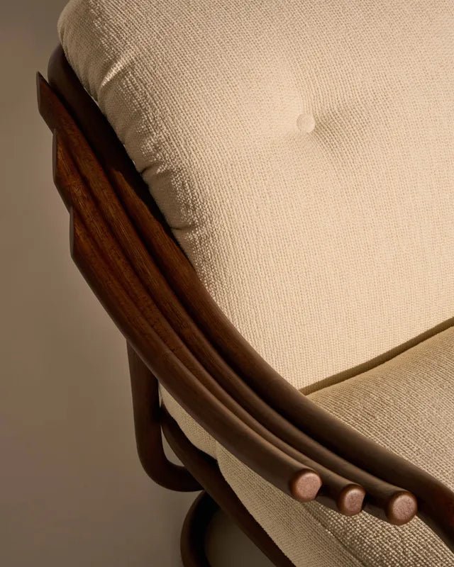 Poltrona Tria Lounge Chair - Fully Upholstered - Gubi Lounge Chairs - Dark Rattan - Group A - HORNE