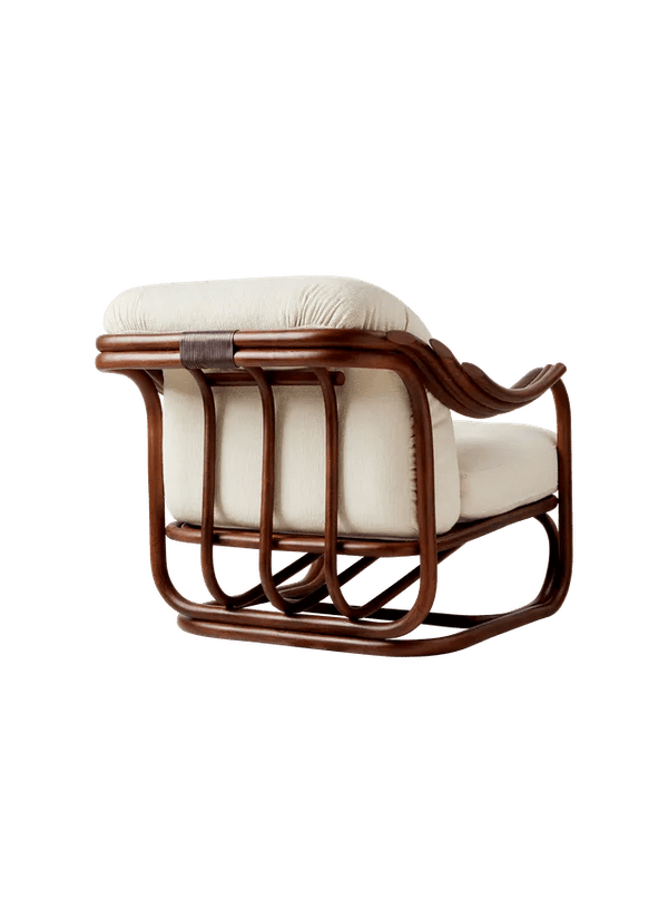 Poltrona Tria Lounge Chair - Fully Upholstered - Gubi Lounge Chairs - Dark Rattan - Group A - HORNE
