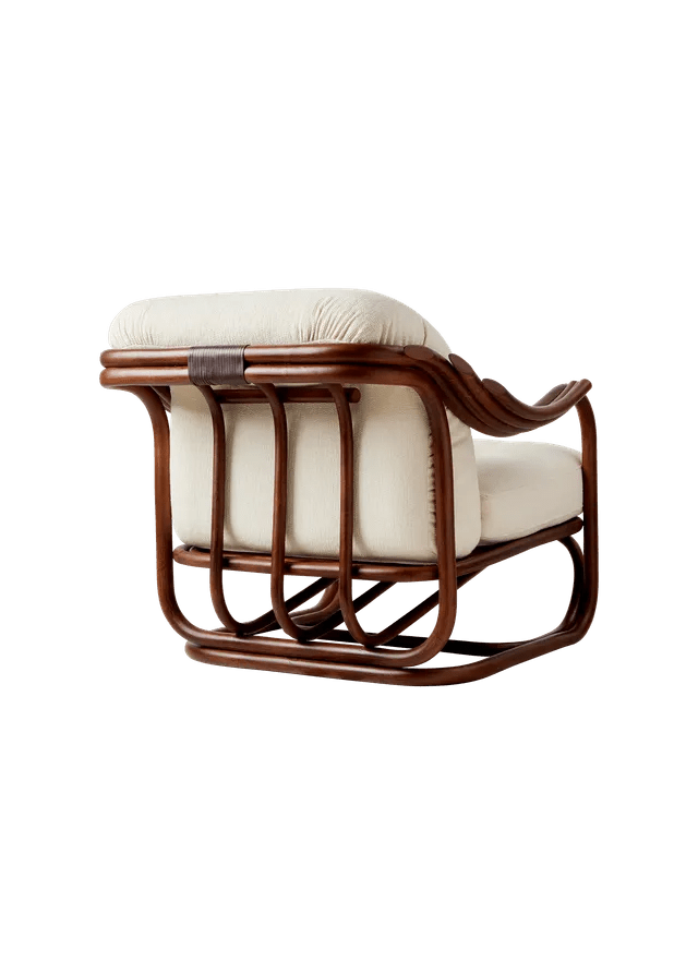 Poltrona Tria Lounge Chair - Fully Upholstered - Gubi Lounge Chairs - Dark Rattan - Group A - HORNE