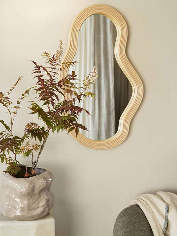 Ferm Living Pond Mirror  Rattan- Medium - Ferm Living - Mirrors - HORNE