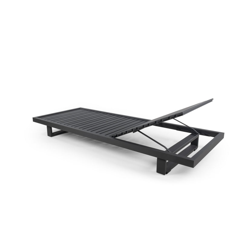 Ravello Sun Lounger - BETACO Chairs - Black Aluminum / Teak - HORNE