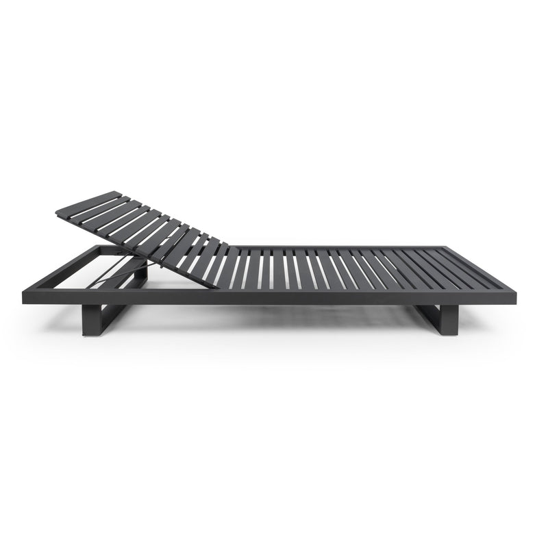 Ravello Sun Lounger - BETACO Chairs - Black Aluminum / Teak - HORNE