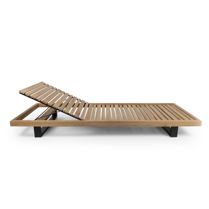 Ravello Sun Lounger - BETACO Chairs - Black Aluminum / Teak - HORNE