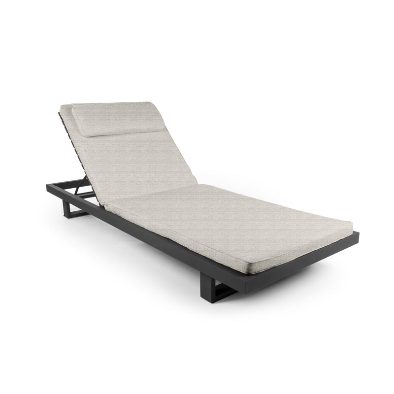 Ravello Sun Lounger - BETACO Chairs - Black Aluminum / Teak - HORNE