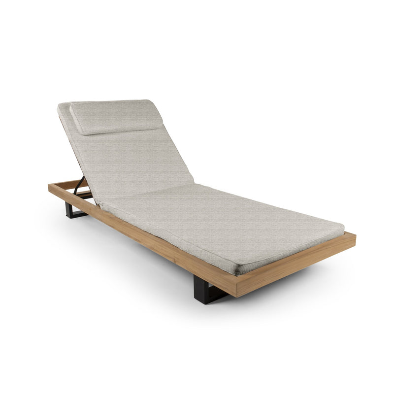 Ravello Sun Lounger - BETACO Chairs - Black Aluminum / Teak - HORNE