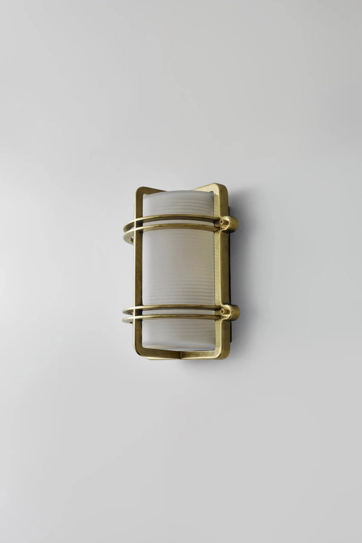 Rectangular Bulkhead 7373 - Davey Lighting Wall Sconces - Natural Brass - HORNE