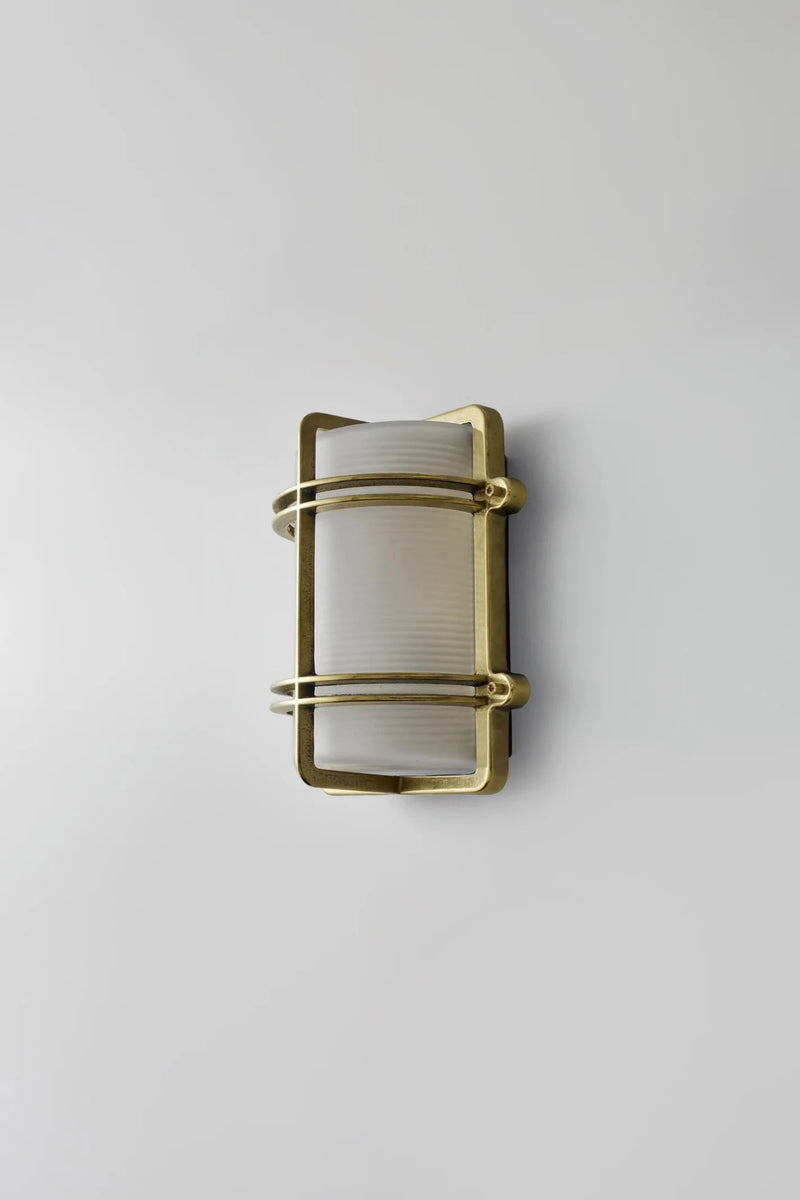 Rectangular Bulkhead 7373 - Davey Lighting Wall Sconces - Natural Brass - HORNE