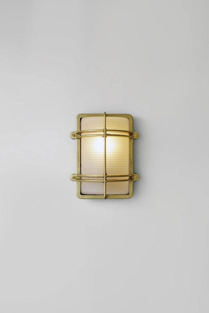 Rectangular Bulkhead 7373 - Davey Lighting Wall Sconces - Natural Brass - HORNE