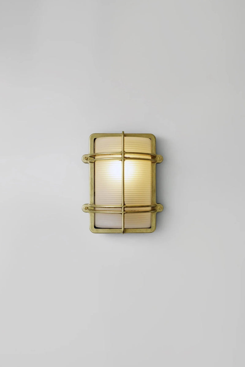 Rectangular Bulkhead 7373 - Davey Lighting Wall Sconces - Natural Brass - HORNE