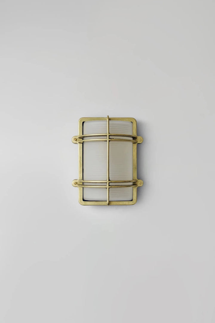 Rectangular Bulkhead 7373 - Davey Lighting Wall Sconces - Natural Brass - HORNE