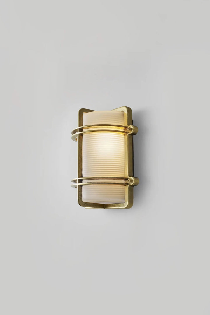 Rectangular Bulkhead 7373 - Davey Lighting Wall Sconces - Natural Brass - HORNE