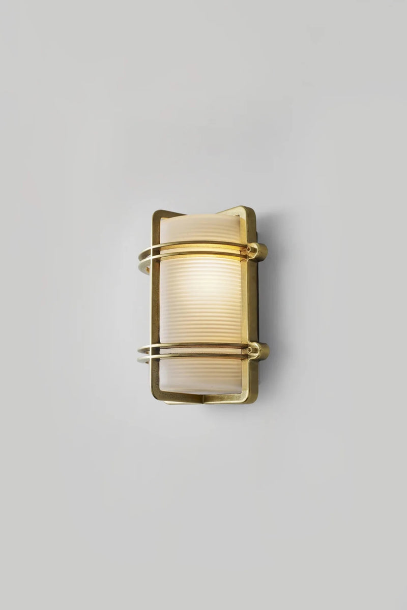 Rectangular Bulkhead 7373 - Davey Lighting Wall Sconces - Natural Brass - HORNE