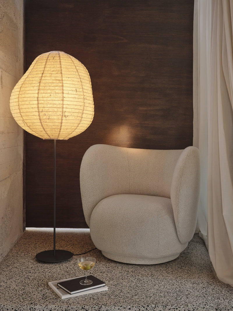 Rico Lounge Chair - Swivel - Ferm Living Chairs - Bouclé - Off - White - HORNE