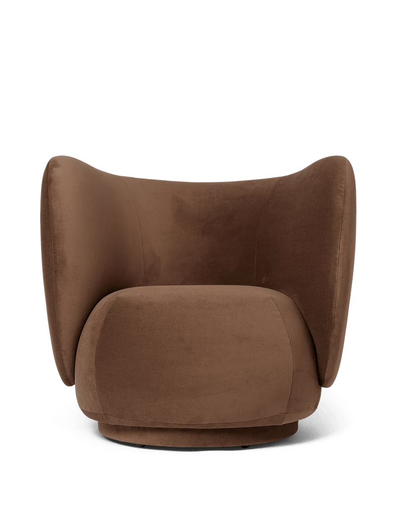 Rico Lounge Chair - Swivel - Ferm Living Chairs - Bouclé - Off - White - HORNE
