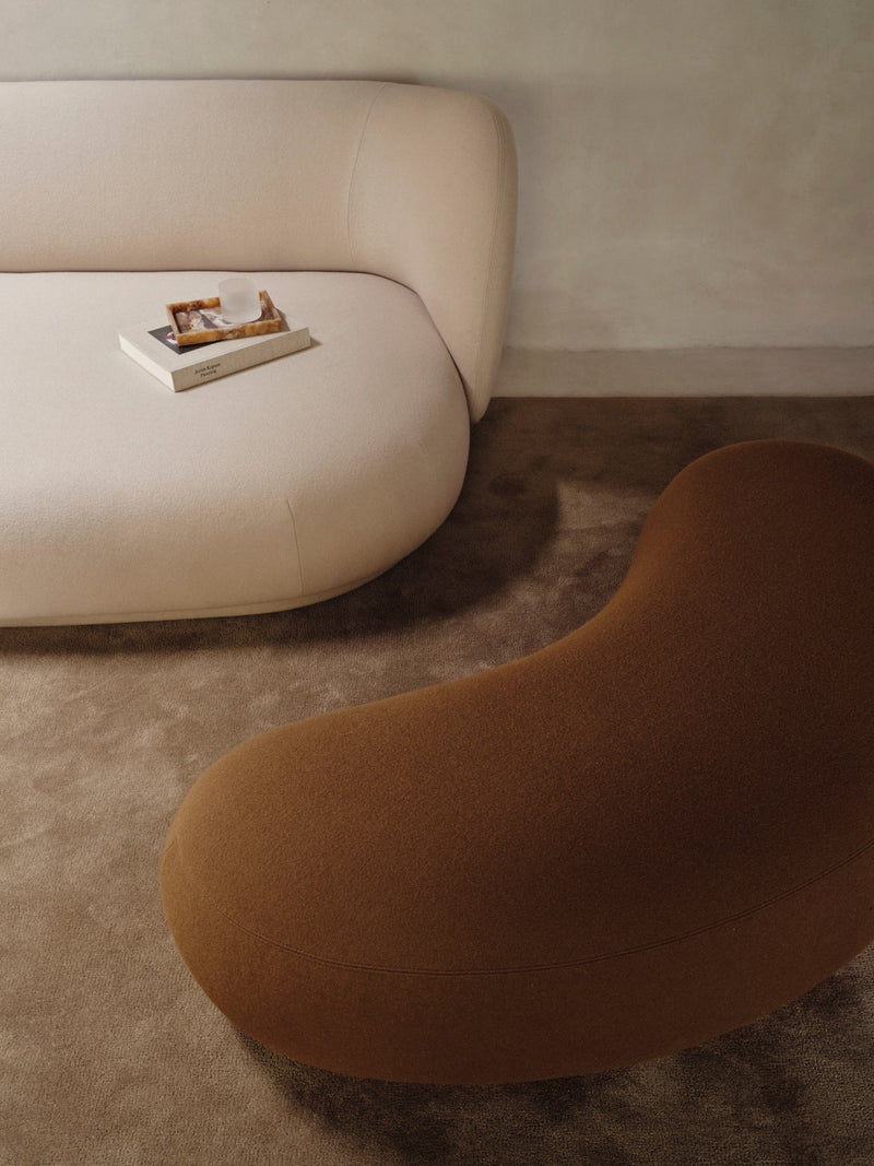 Rico Lounger Ottoman - Ferm Living Stools + Benches + Ottomans - Rich Velvet - Soft Brown - HORNE