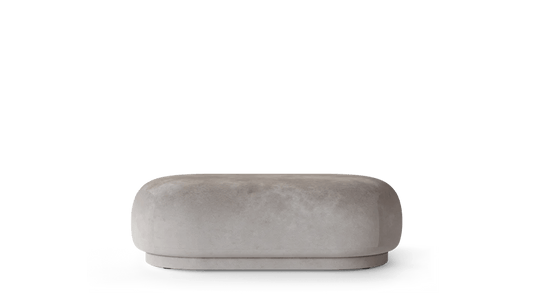 Rico Ottoman - Ferm Living Stools + Benches + Ottomans - Faded Velvet - Concrete - HORNE