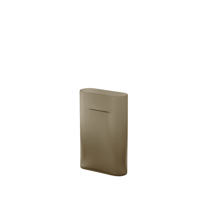 Ridge Vase - Muuto Vases - Medium - Taupe Frosted Glass - HORNE