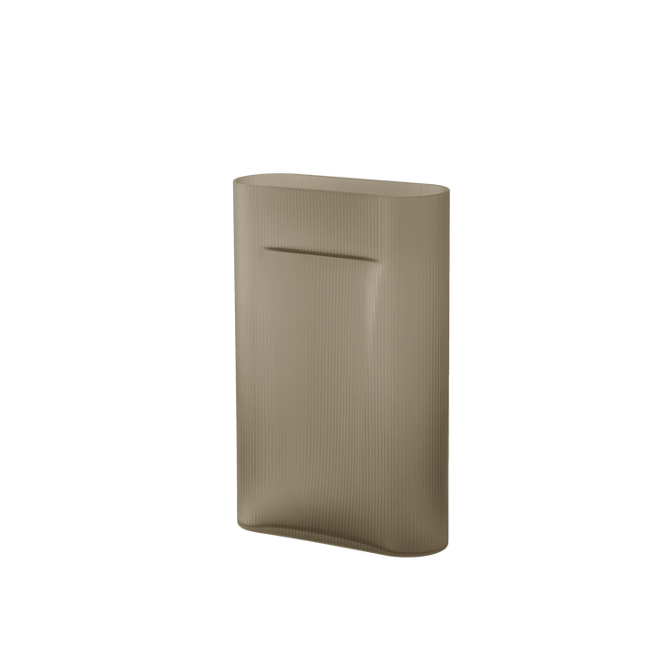 Ridge Vase - Muuto Vases - Large - Taupe Frosted Glass - HORNE