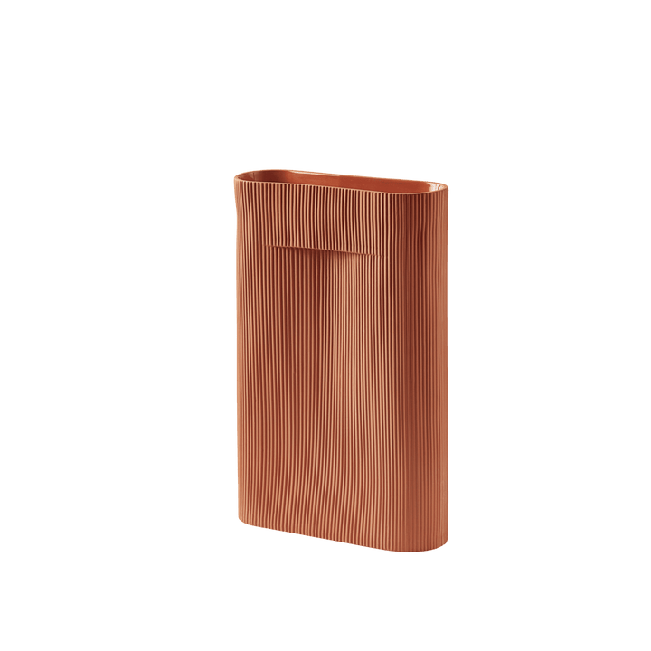 Ridge Vase - Muuto Vases - Large - Terracotta - HORNE