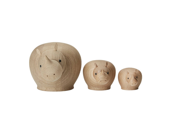 Rina Rhinoceros - Oak - Woud Art + Objects - Mini - HORNE