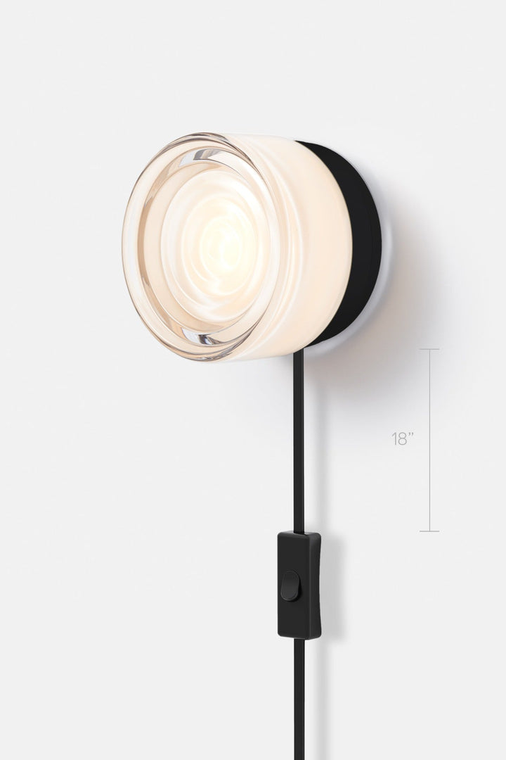 Ripple Corded - Black Anodized - RBW Lighting - White Interior - 2700K (warm white) - Corded Plug - in (Bottom) w. Toggle Switch / 120V Input - HORNE