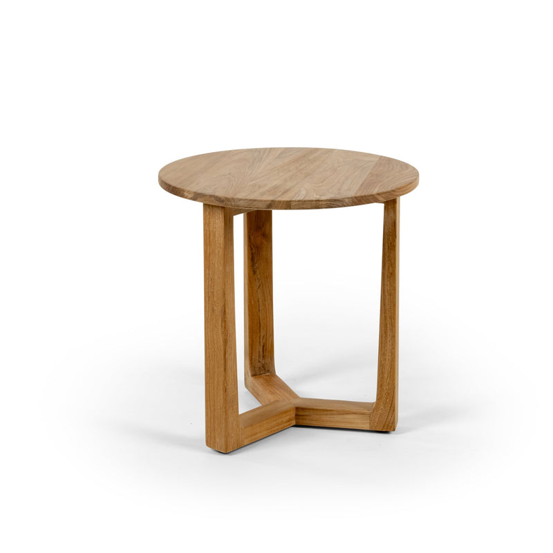 Round Teak Side Table - BETACO Tables + Desks - 13.7