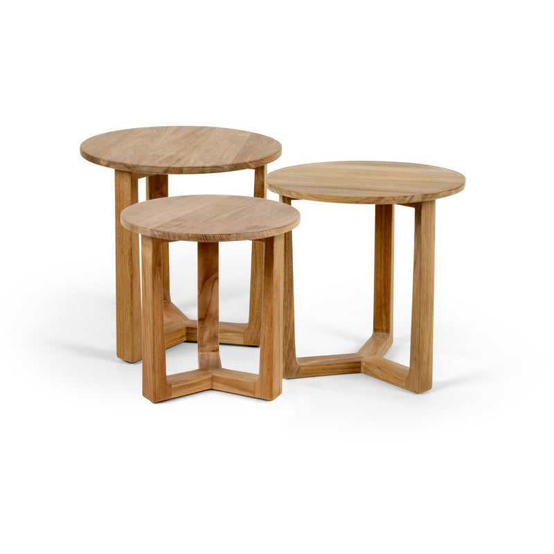Round Teak Side Table - BETACO Tables + Desks - 13.7