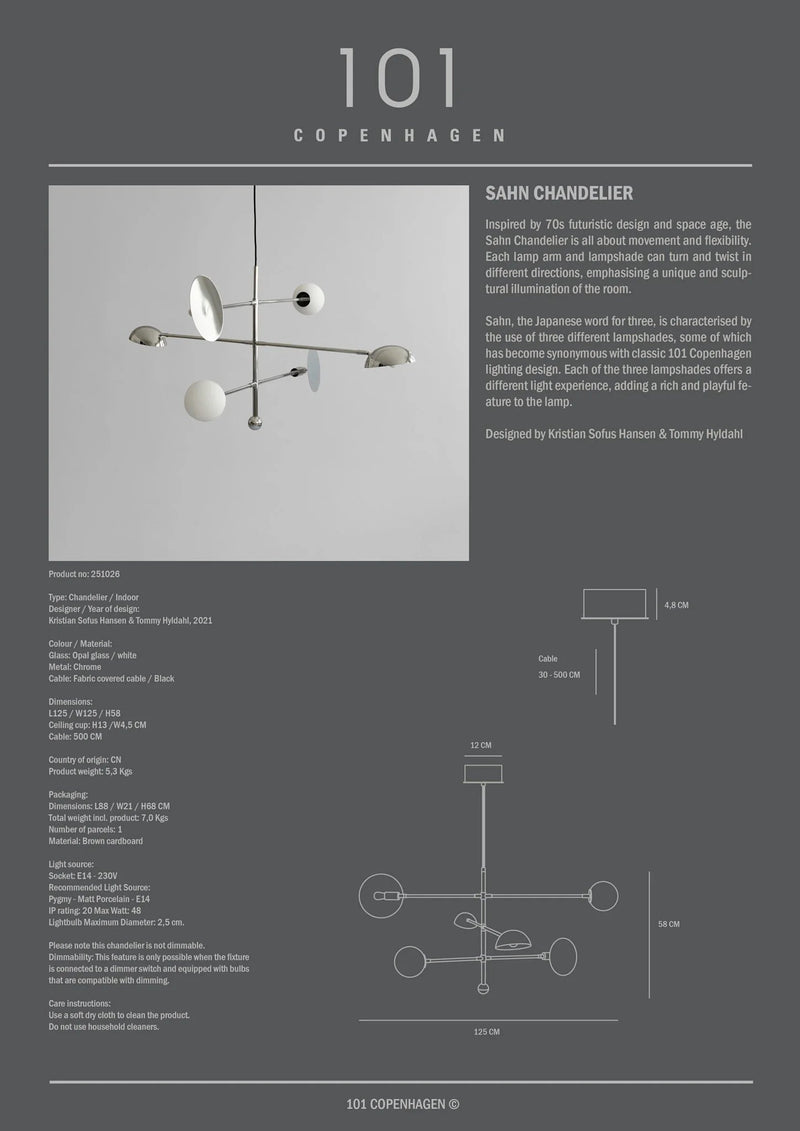 Sahn Chandelier - 101 Copenhagen Lighting - Bronze - HORNE