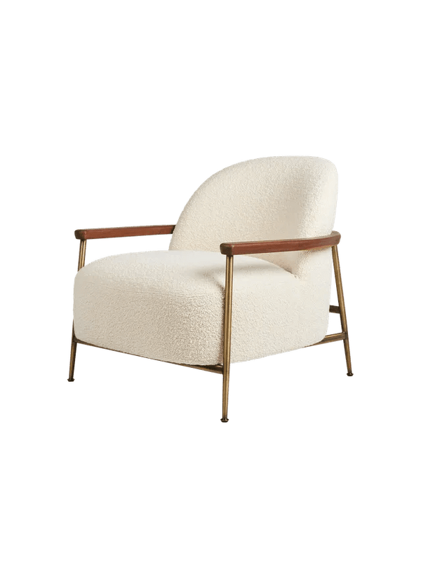 Sejour Lounge Chair - Fully Upholstered - Gubi Lounge Chairs - Antique Brass Base - Group F - HORNE