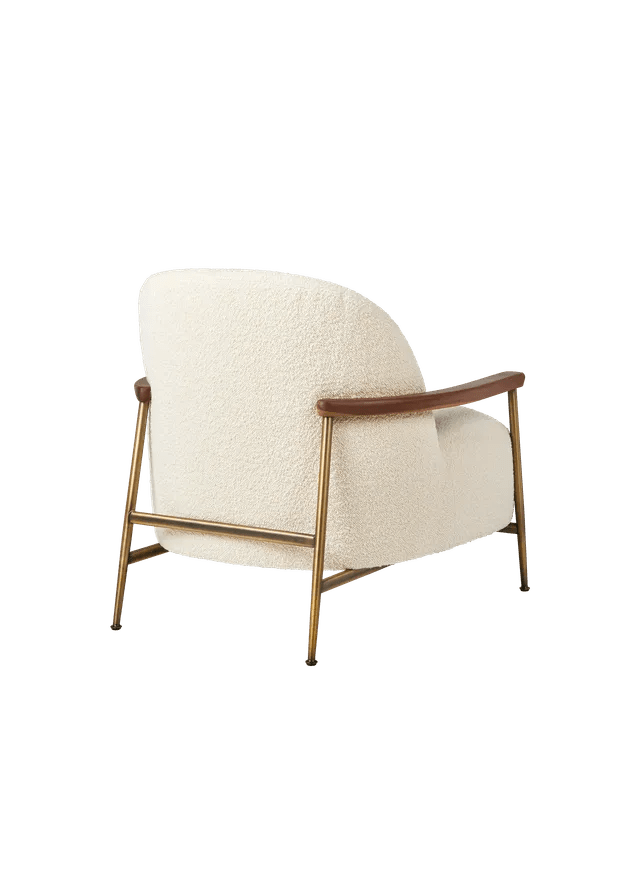 Sejour Lounge Chair - Fully Upholstered - Gubi Lounge Chairs - Antique Brass Base - Group F - HORNE