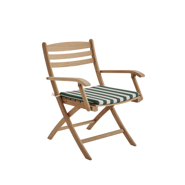 Selandia Armchair Cushion - Skagerak by Fritz Hansen Outdoor Furniture - Light Apricot/Dark Green Stripe - HORNE
