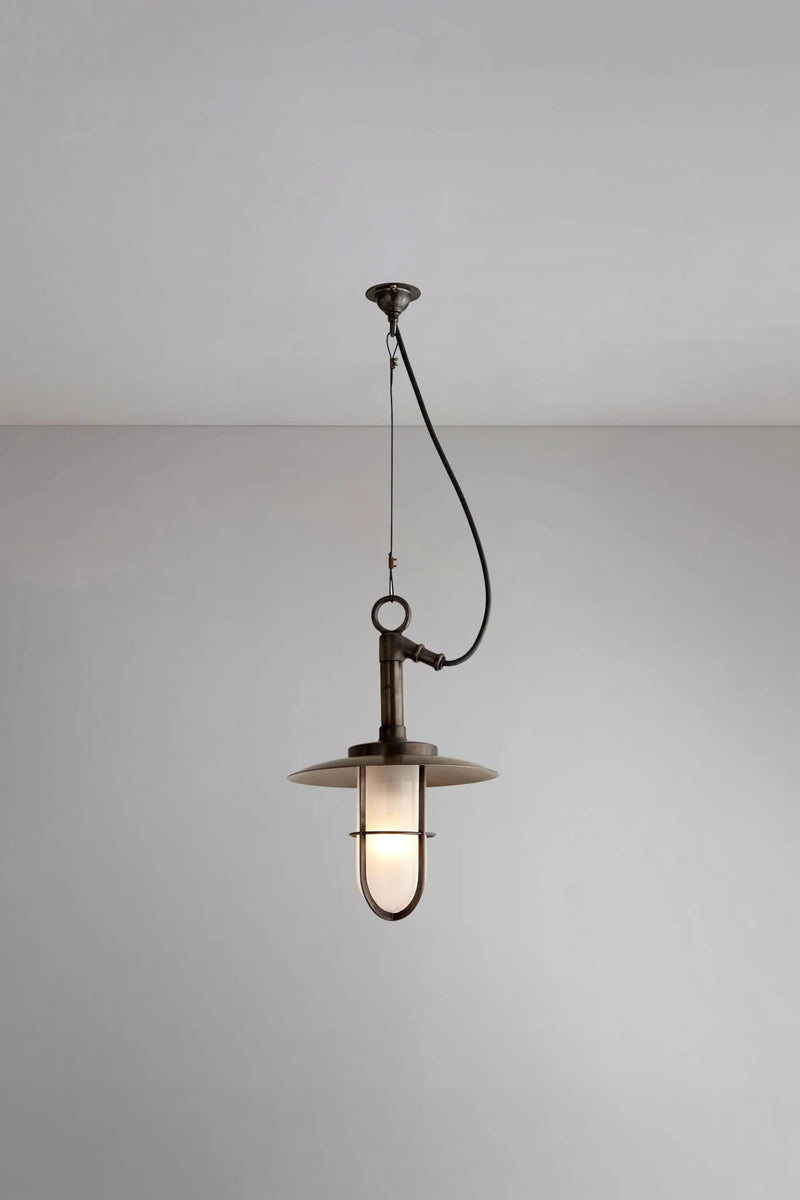 Ship's Well Glass Pendant With Visor - Davey Lighting - Outdoor Lights - HORNE