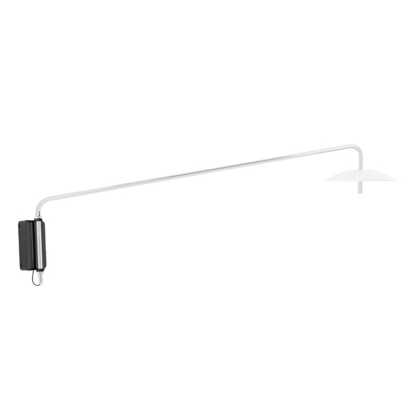 Signal Arm Sconce Long - Hardware - Souda Wall Sconces - White x Nickel - HORNE