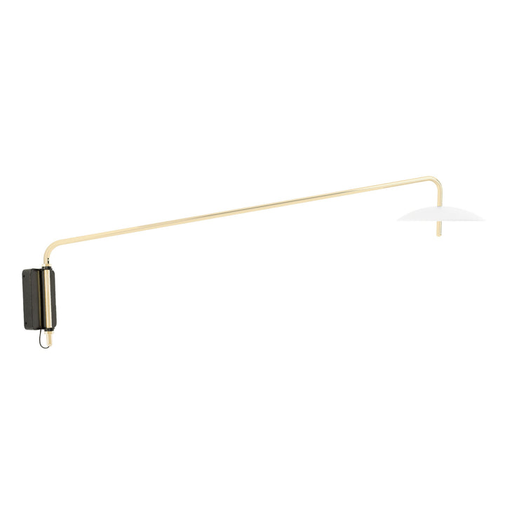 Signal Arm Sconce Long - Hardware - Souda Wall Sconces - White x Brass - HORNE