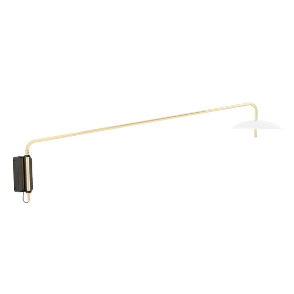 Signal Arm Sconce Long - Hardware - Souda Wall Sconces - White x Brass - HORNE