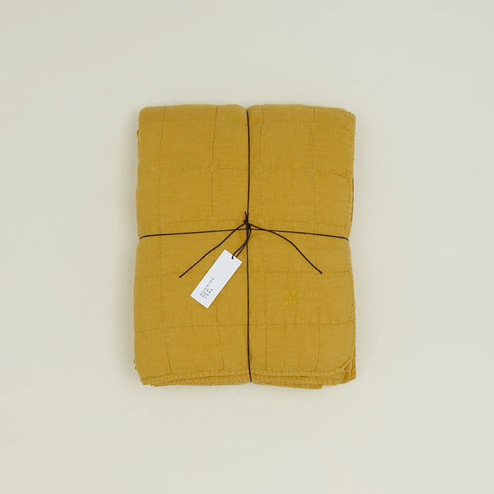 Simple Linen Quilt - Hawkins New York Bedding + Pillows - Mustard - Queen - HORNE