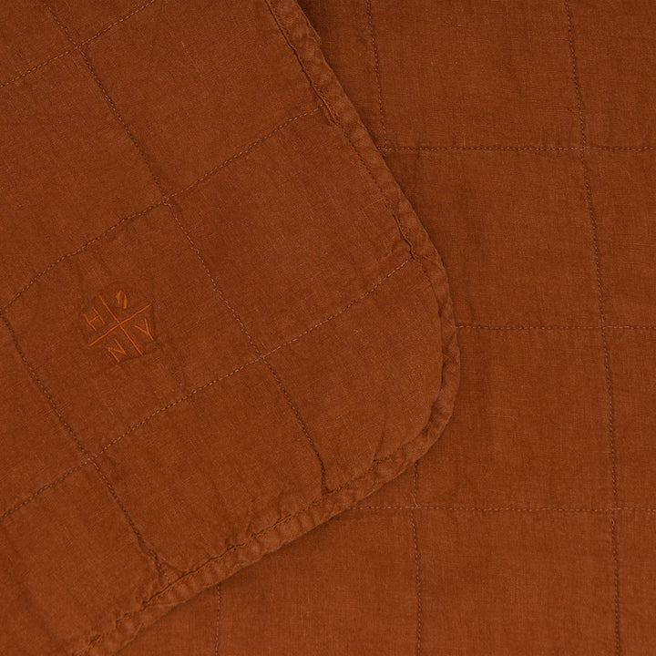 Simple Linen Quilt - Hawkins New York Bedding + Pillows - Terracotta - Queen - HORNE