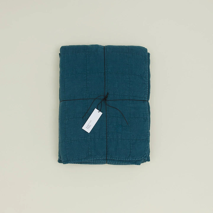 Simple Linen Quilt - Hawkins New York Bedding + Pillows - Peacock - Queen - HORNE